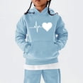 thumbnail image 3 of YunPes Oversized Hoodie Sweatshirt for Girls Heart Print Trendy Preppy Pullovers Tops Teen Casual Baggy Fall Clothes with Kangaroo Pocket, 3 of 5