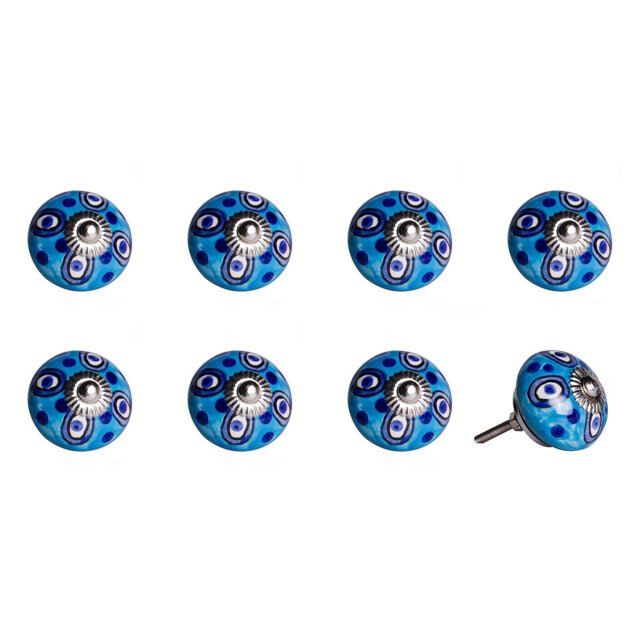 KNOB-IT VINTAGE HANDPAINTED CERAMIC KNOBS (8 Pack) K000001