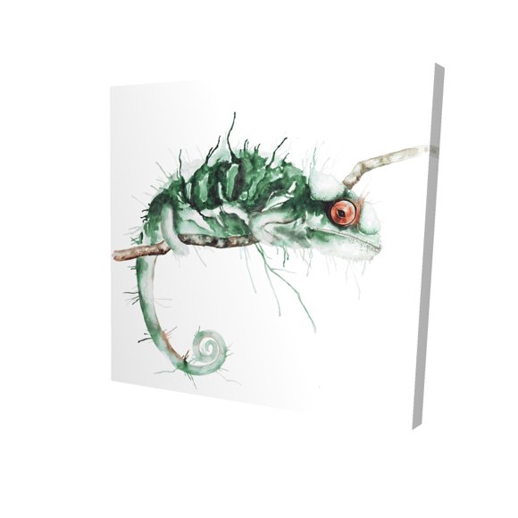 Chameleon on the lookout - 24"x24" canvas - Print on demand