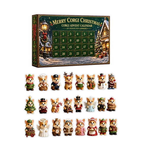 Merry Corgi Christmas Advent Calendar 2026 – 24 Days of Corgi Christmas Countdown Calendar with 24 Pcs Dog Pendant for Dogs Lovers, Dog Theme Christmas Ornaments for Christmas Tree Decorations