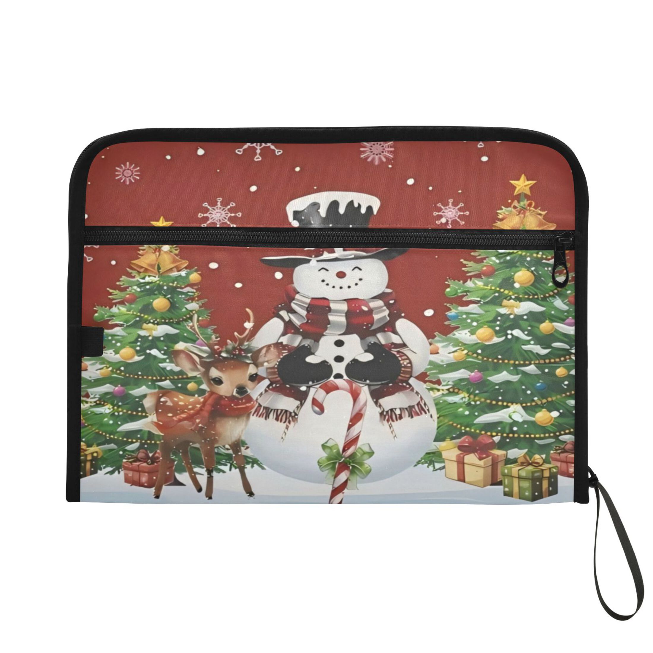 Wobogo Christmas Snowman Expanding File Folder Letter Size Accordion Filing Organizer 13 Pocket Separate Organ Pocket