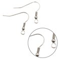 thumbnail image 4 of GAXIRE 100 piezas de 0,7 x 20 x 18 mm, accesorios sencillos para pendientes, protección del medio ambiente, ganchos para pendientes con cuentas de resorte para mujer (plata), 4 of 7