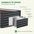 thumbnail image 3 of Gymojoy Outdoor Metal Raised Garden Bed,6x3x2ft Planter Box for Vegetables,Flowers,Herbs,Dark Grey, 3 of 11