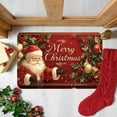thumbnail image 5 of PuSpu Christmas Entrance Mat 80x50cm Red Polyester Santa+Bells Decor Absorbent Non-Slip Hallway/Toilet Rug Holiday Home Decor Dust-Trap Floor Protector, 5 of 6