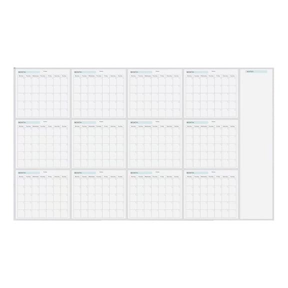 Wall Mounted Calendar Yearly Planner Undated Reusable Erasable Full Year to View Calendar Planner for Daily Scheduling
