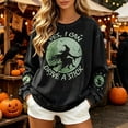 thumbnail image 2 of Women's Salem Broom Company Printed Sweatshirt Halloween Witch Spooky Season Shirts Crew Neck Vintage Scary Holiday Pullover Light Gray S, 2 of 4