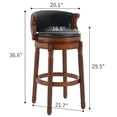 thumbnail image 2 of CQSXDA 29.5" Height Cow Top Leather Wooden Bar Stools with 360 Degree Swivel for Kitchen and  Dining Rooms, Black(1pc), 2 of 9