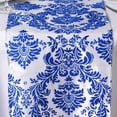 thumbnail image 2 of Efavormart 5PCS of Royal Blue Damask Flocking Premium Table Top Runner For Weddings Banquet Decor Fit Rectangle and Round Table, 2 of 6