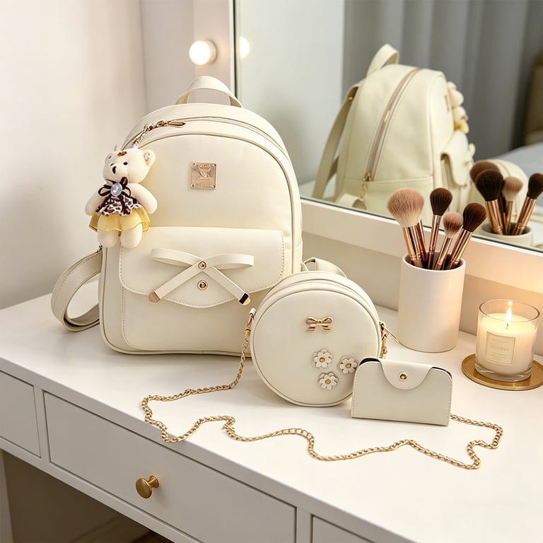 campus mini backpack 25L and it can feel free to change 3Pcs Bowknot Backpack Set for