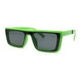 thumbnail image 2 of Beveled Squared Rectangle 2-tone Mod Plastic Sunglasses Green Black - Black, 2 of 4