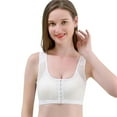thumbnail image 2 of Baywell Women's Front Closure Lace Wireless Back Support Posture Bra Plus Size White 2XL, 2 of 6