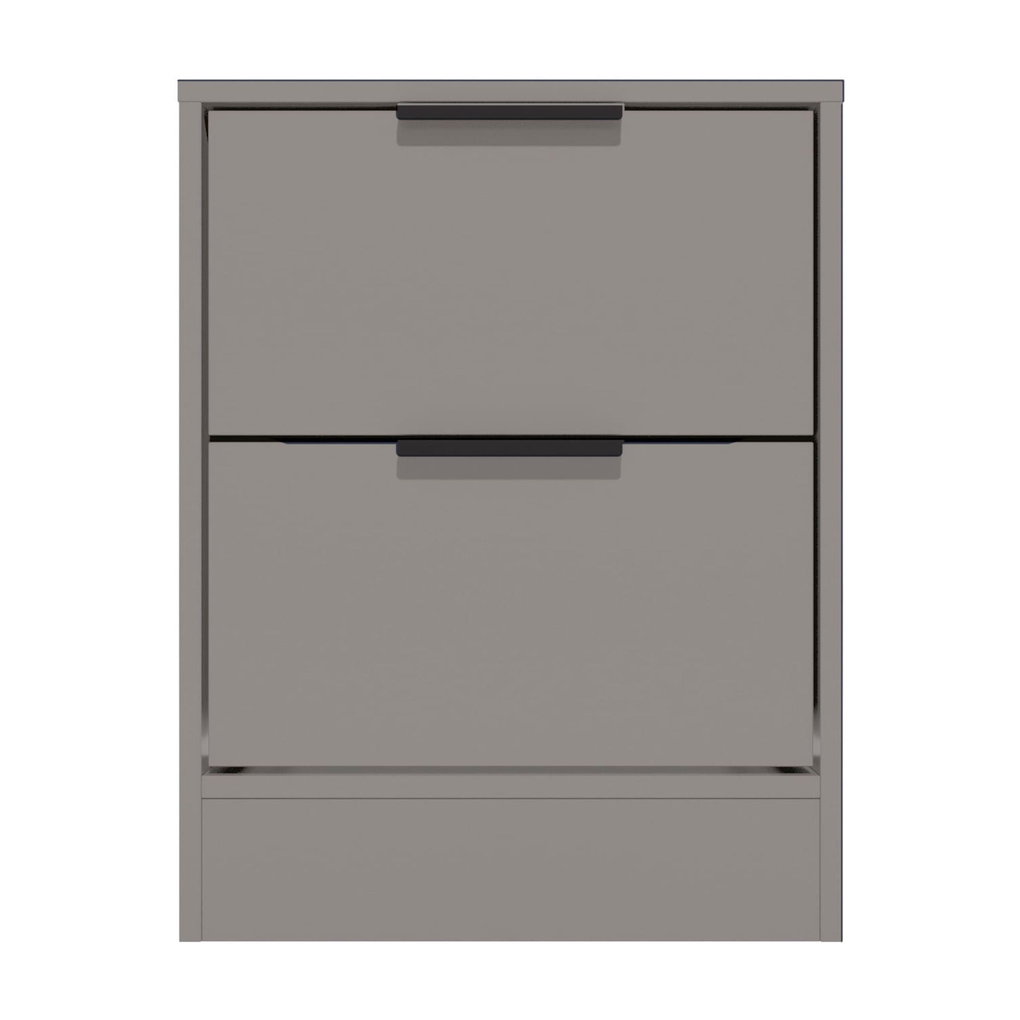 Kappesberg Fresno Gray 2-Drawer Nightstand Set of 2 – Modern Design, 17.7"W - for Adults and Teens