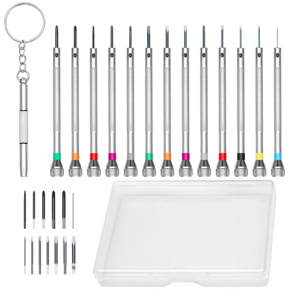 13Pcs Watch Screwdriver Set with Replaceable Head 0.6-2.0 mm High Precision Watch Repair Kit for Jewelry Work Glasses Repair