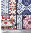 thumbnail image 1 of Soimoi Polyester Crepe Fabric Mandala & Paisley Patchwork Print Fabric by The Yard 52 Inch Wide, 1 of 1