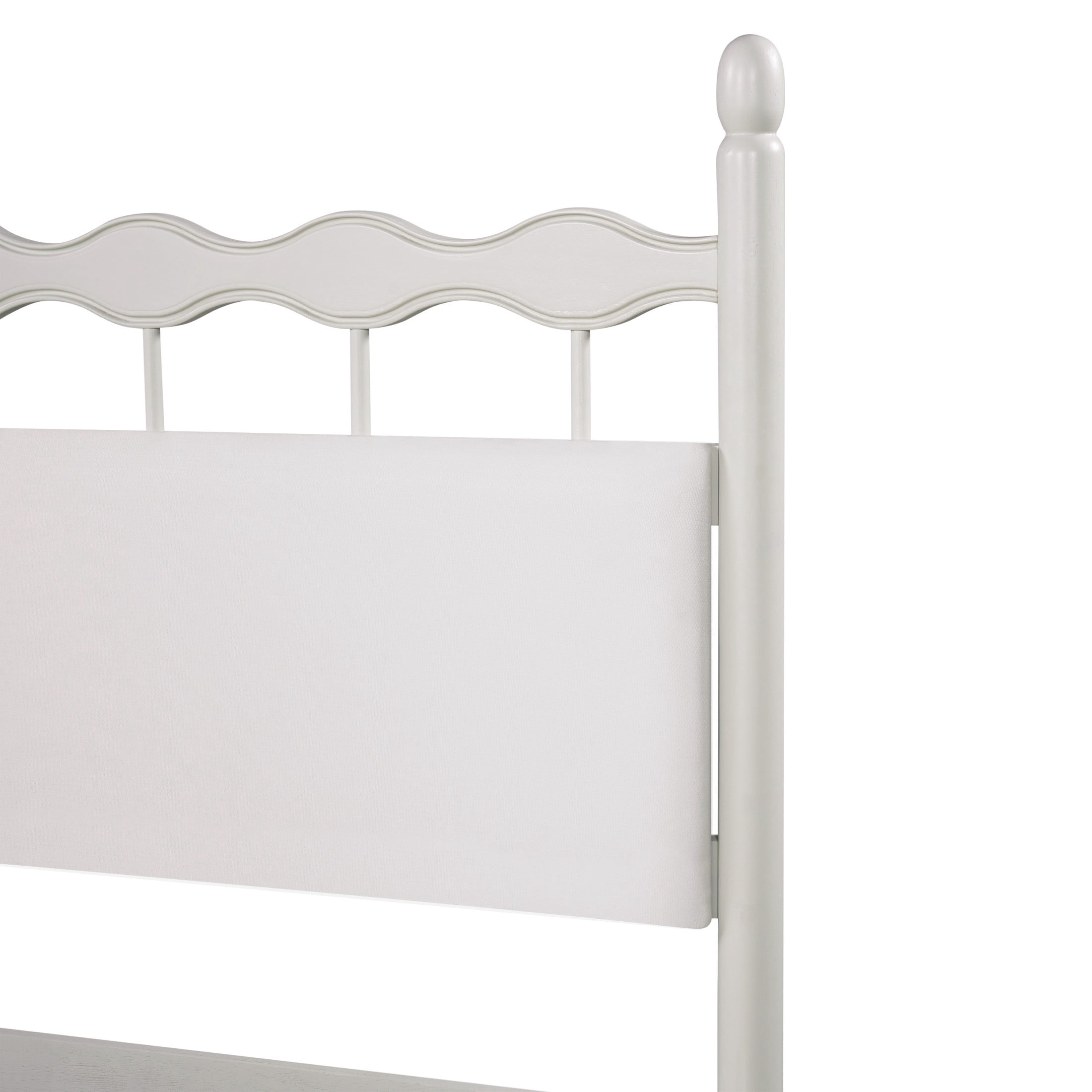 Christopher Knight Home Transitional Platform Bed Frame with Upholstered Headboard, King Size, White