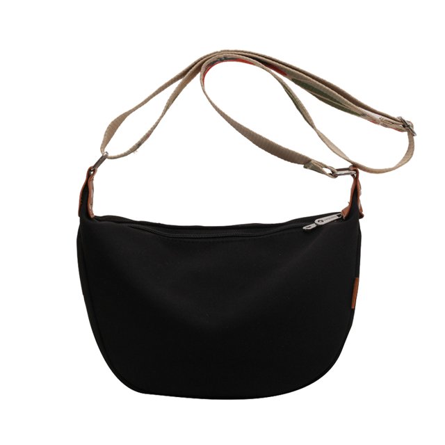 Bolso cruzado para mujer, Bolso informal de lona a la moda, Bolso de ocio (negro 1)