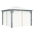 thumbnail image 1 of vidaXL Gazebo avec Rideau 300x300 cm Aluminium Crème, 1 of 5