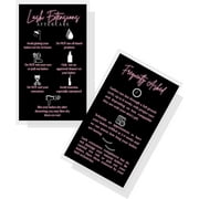 Lash Extension Aftercare Cards  50 Pack  Eyelash Extension Supplies  2x3.5" inches Business Card Size  Black with Neon Pink Color Design