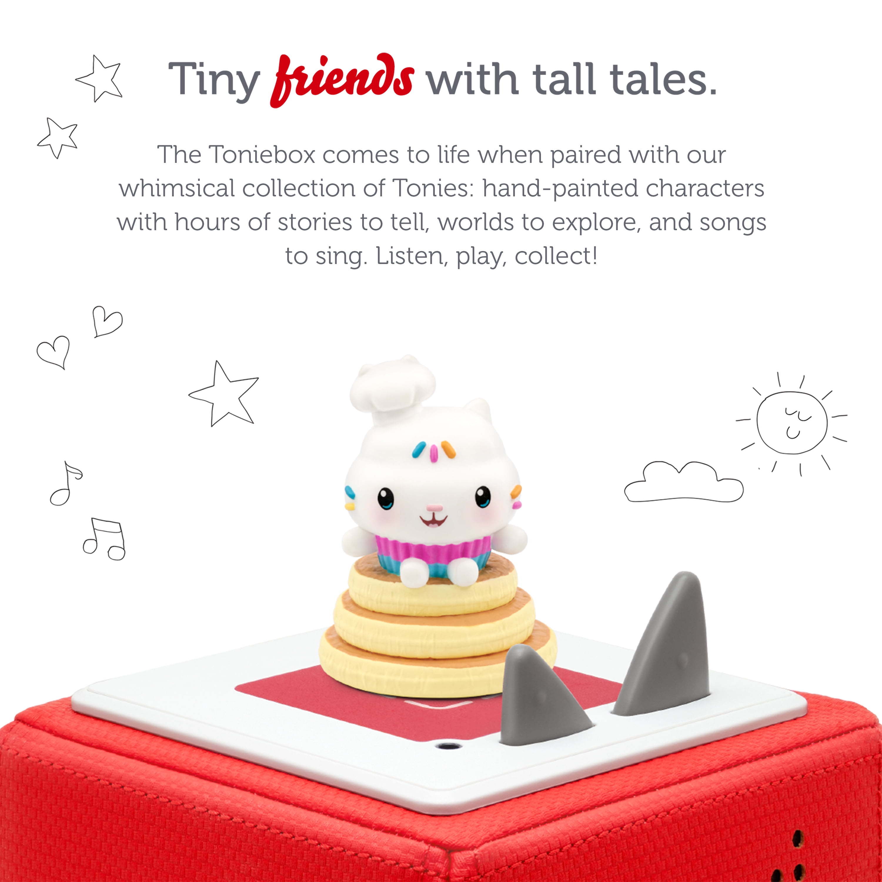 tonies Toniebox 2 Bundle with Gabby, Cakey Cat and Kitty Fairy from Gabby Dollhouse – Sky Blue (English)