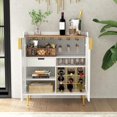 thumbnail image 3 of DXYJCNL Wine Bar Cabinet with Fluted Texture  Modern Coffee Cabinet with &amp;Glass Holder  White Kitchen Buffet Sideboard  Freestanding Liquor Cabinet for Dining Room Living Room, 3 of 7