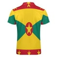thumbnail image 5 of Flag of Grenada Men Zipper T-shirt Summer Casual Short Sleeve T-shirt Top, 5 of 7