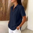 thumbnail image 6 of Women's Casual Loose Plain V-Neck Pullover Top for Everyday Wear, 6 of 7