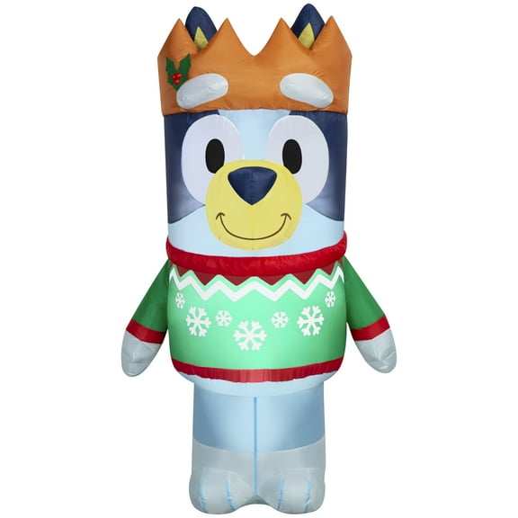 5 ft Bluey in Sweater Christmas Airblown Yard Inflatable, Multicolor, by Disney