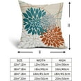 thumbnail image 5 of Teal Orange Pillow Covers 16x16 Dahlia Flower White Gray Elegant Colored Throw Pillows Farmhouse Outdoor Decor for Home Living Room Sofa Bed Modern Floral Linen Square Cushion Case, Set of 2, 5 of 6