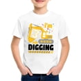 thumbnail image 2 of Huowey Kids Shirt Birthday Boy Shirt Construction Party T-Shirts Excavator Cotton Short Sleeve Tee Outdoor Sports Summer Tee Tops,White,10-11 Years, 2 of 4