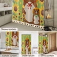 thumbnail image 4 of Bathroom Shower Curtain Japanese Cat Pastoral Sunflower Waterproof Shower Curtains with Hooks, Cartoon Flower on Green Bath Curtains Bathtub Curtain Home Decor 60x72in, 4 of 9