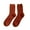 Brick Red, variant on Mightlink 1 Pair Women Socks Thick High Elasticity Rhombus Texture Middle Tube Breathable Keep Warm Solid Color Autumn Winter Ladies Thermal Long Socks for Daily Wear