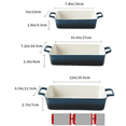 thumbnail image 3 of Bakeware Set, Ceramic Baking Dish, Rectangular Baking Pans Set, Casserole Dish for Cooking, Cake Dinner, Kitchen, 12 x 8.5 Inches, 3-Piece (Gradient Blue), 3 of 6