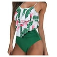 thumbnail image 1 of Gibobby Conjunto de Bañador Sexy de tirantes con volantes para mujer(Verde,G), 1 of 5