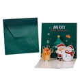 thumbnail image 1 of 1 Set Christmas Greeting Card Cute Cartoon Santa Claus Snowman Elk Pattern Christmas Card For Holiday, 1 of 5