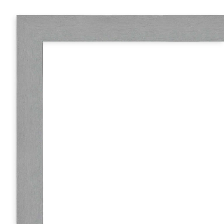 Amanti Art Choose Your Custom Size, 30-in Short Side, Brushed Nickel Framed  Bathroom Wall Mirror Outer Size: 35 x 30 in 