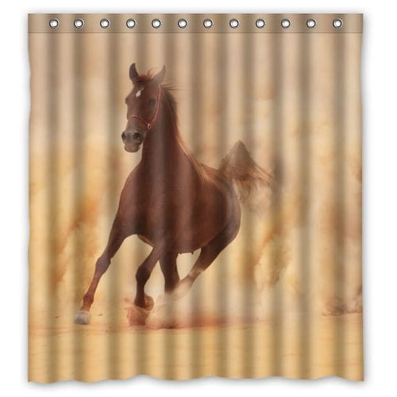 Ganma King Queen Cool Galloping Horse Shower Curtain Polyester Fabric Bathroom Shower Curtain 66x72 inches