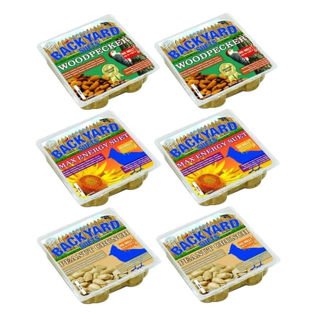 CountryMax Backyard Seeds Suet Cakes for Wild Birds - No Melt Food for Woodpeckers, Cardinals, Chickadees, Goldfinches, Juncos 11.25 Ounces (Variety Pack)