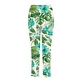 thumbnail image 4 of Pantalon Large pour Femmes Mode Décontractée avec Poches Taille Haute Élastique Imprimé Sport Coton Lin Capris pour Femmes Été Décontracté, 4 of 5