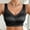Black, variant on Women Summer Thin Satin Wireless Bra, Deep V Mesh Splice Seamless Mild Push Up Beauty Back Comfort Daily Bralette Pink XL(XL)