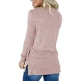 thumbnail image 2 of Fangasis Women T-shirt Solid Color Sweatshirt Crew Neck Pullover Ladies Loose Fit Tops Warm Fall Pink L, 2 of 8