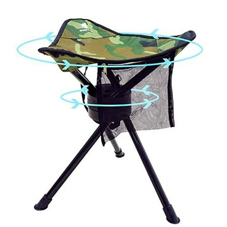 FOLDING STOOL Seat Camping Swivel Tripod Chair Hiking Fishing Hunting GEERTOP