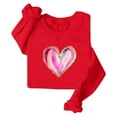 thumbnail image 4 of PiGOGI Printed Long Sleeve Loose T-Shirt for Women - Plus Size Valentine's Day Top Red 2XL, 4 of 4