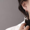 thumbnail image 3 of Solid 925 Sterling Silver CZ Hoop Earrings Chain for Women Teens Hoop Earrings Tassel, 3 of 13