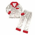 thumbnail image 6 of Matching Family Pajamas Fleece Christmas Pjs Long Sleeve Button down Festival Party Sleepwear Top and Pants 2 Piece Set Family Thanksgiving Pajamas, 6 of 6