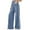 Blue, variant on WTOBBY Women's Versatile High Street Retro Washed Blue Jeans with Side Stripes for a Fashionable and Casual Look in Daily Wear,Blue L