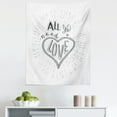 thumbnail image 1 of All You Need is Love Tapestry, Vintage Retro Lettering Monochrome Style Illustration, Fabric Wall Hanging Decor for Bedroom Living Room Dorm, 5 Sizes, White Charcoal Grey, by Ambesonne, 1 of 1