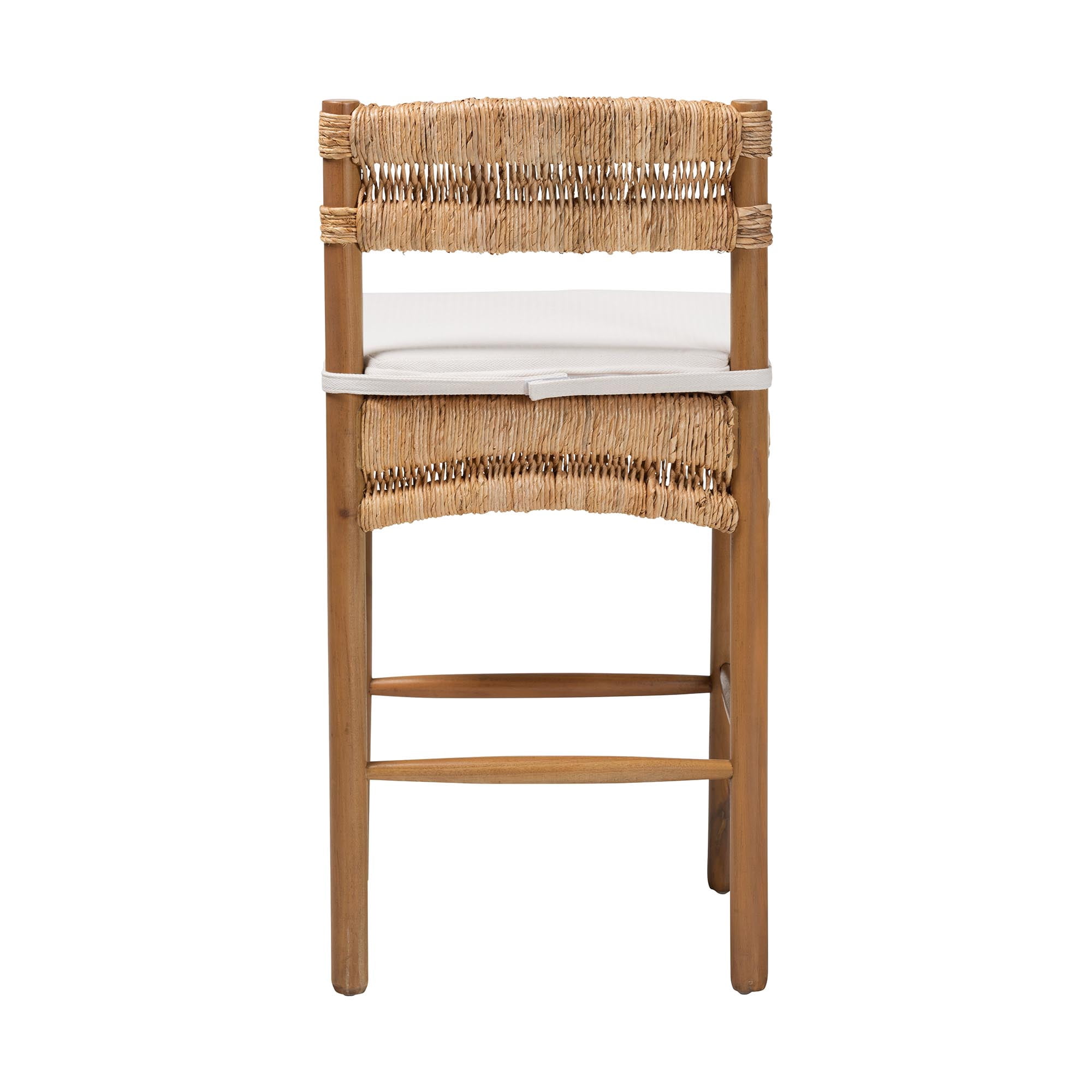bali & pari Elvera Boho Counter Stool, 27.2" H Counter Height, Light Walnut