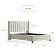 thumbnail image 3 of Rest Haven Odessa Tufted Uphosltered Wingback Platform Bed, Queen, Oat, 3 of 11