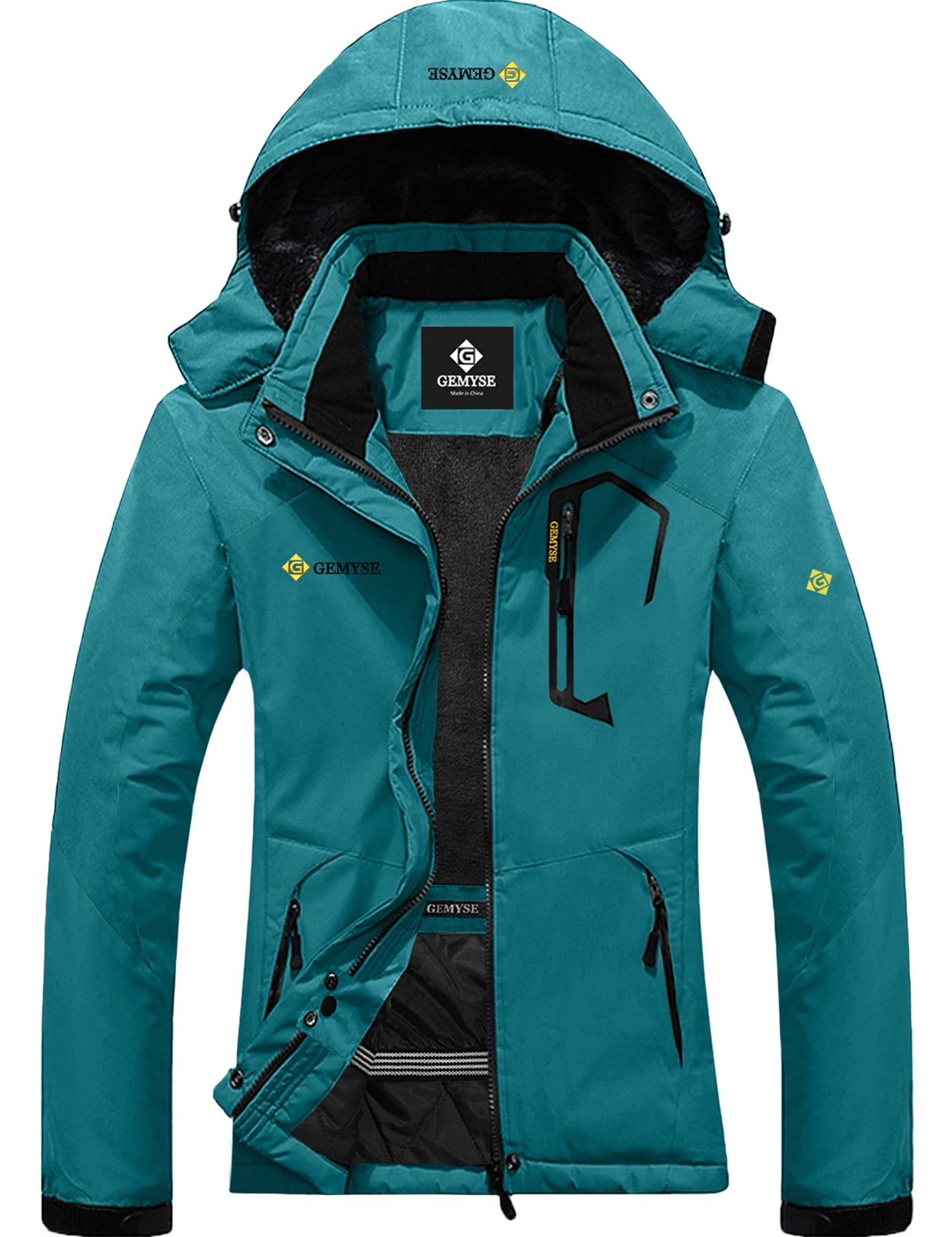 GEMYSE Womens Mountain Waterproof Ski Snow Jacket Winter Windproof Rain Jacket 