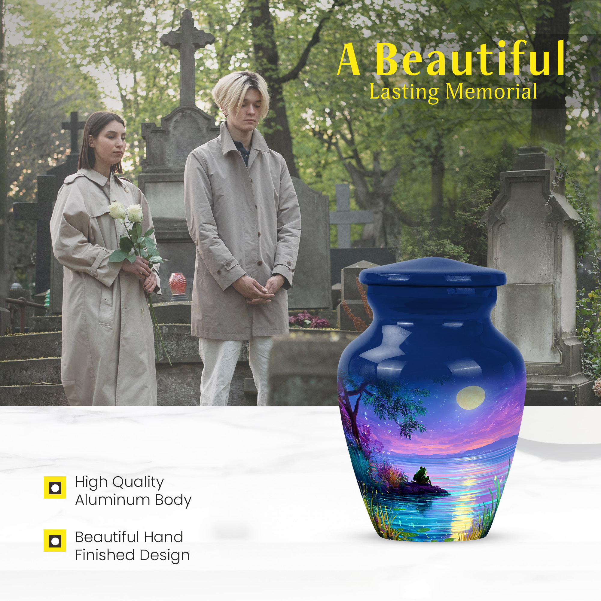 MUKTIVE Frog Urn for Ashes for Women Burial, Keepsake Memorial Moon Urns for Adult Male, Funeral Mini Cremation Urn for Mother & Father, Unique Urns for Human Ashes Adult Female, 3 Inch
